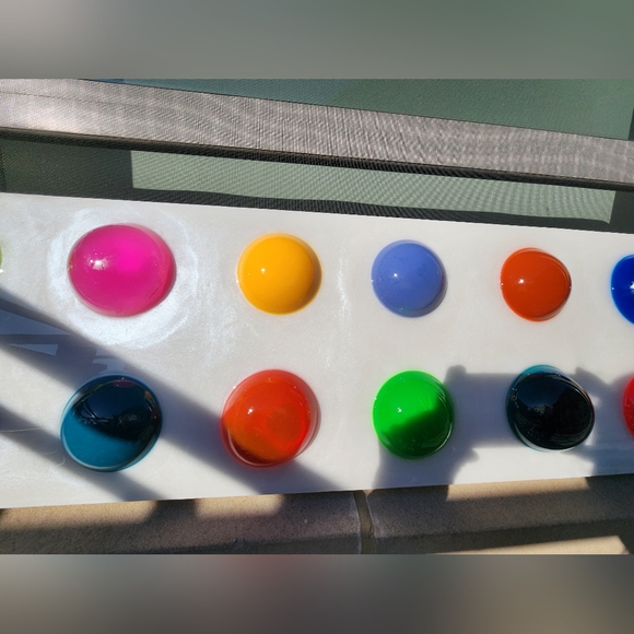 SOLD - Resin Art Bright Bold Energetic 1 of A Kind Artwork - Picture 9 of 16